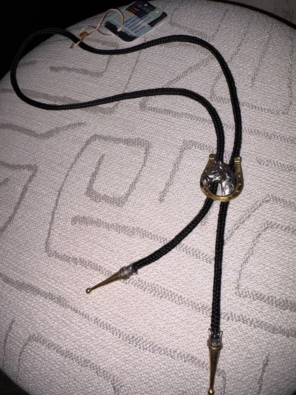 Vintage Lucky Horse Shoe Bolo Tie